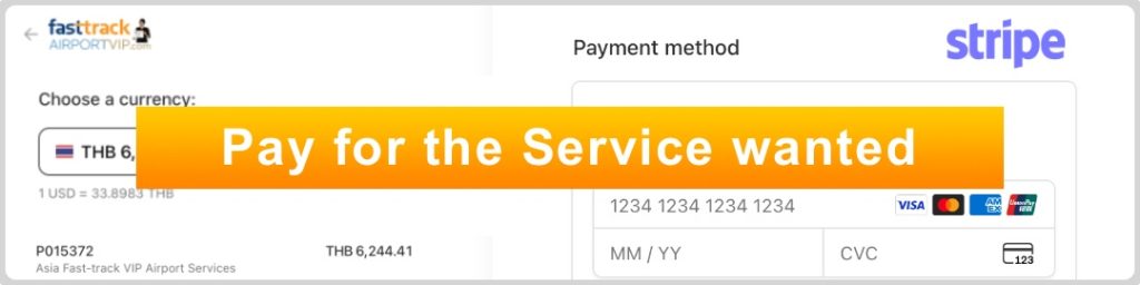 Pay for the Africa FastTrack Airport VIP Meet and Assist Service You Want Simply with a Credit Card via Stripe